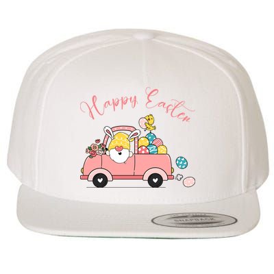 Happy Easter Gnome Truck Holiday Wool Snapback Cap