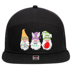 Happy Easter Gnome 7 Panel Mesh Trucker Snapback Hat