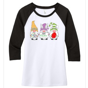 Happy Easter Gnome Women's Tri-Blend 3/4-Sleeve Raglan Shirt