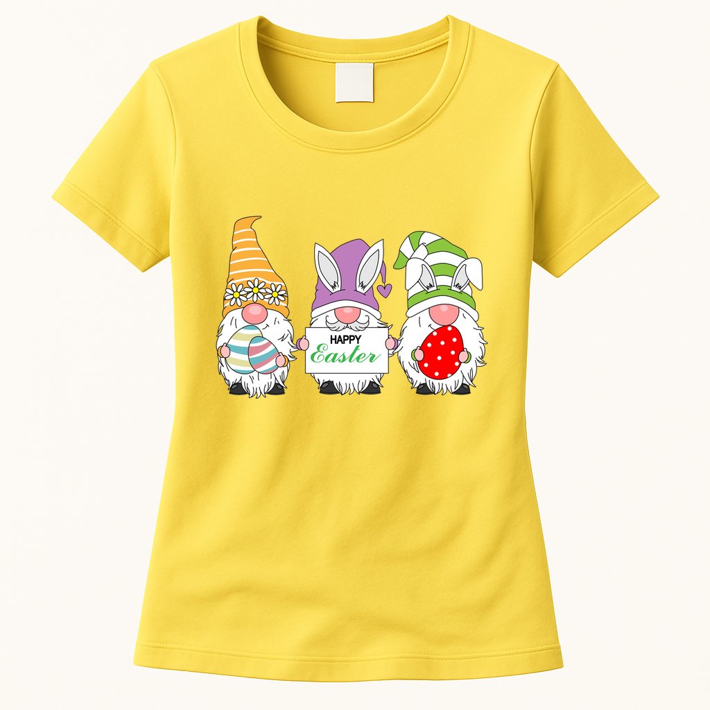 Happy Easter Gnome Womens T-Shirt