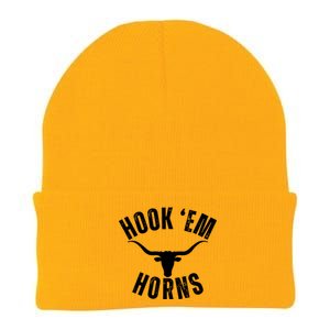 Hook Em Horns Texas Bull Head Knit Cap Winter Beanie