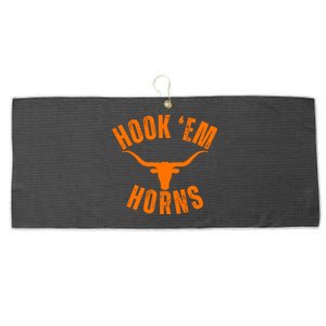 Hook Em Horns Texas Bull Head Large Microfiber Waffle Golf Towel