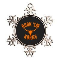 Hook Em Horns Texas Bull Head Metallic Star Ornament