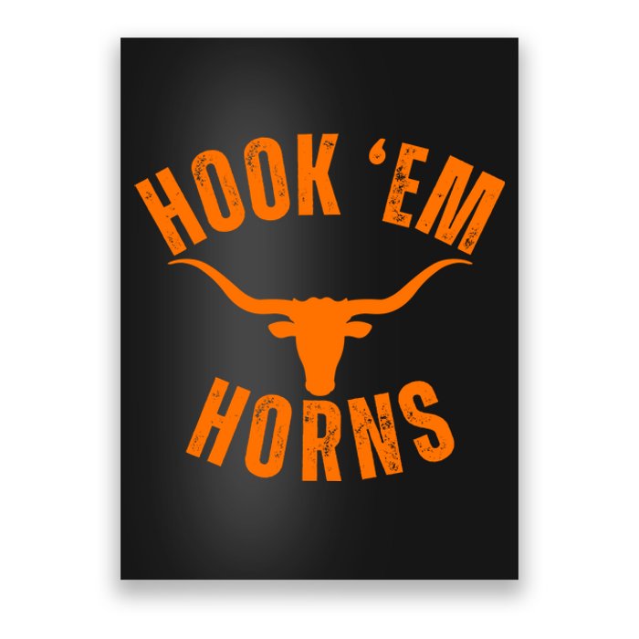 Hook Em Horns Texas Bull Head Poster