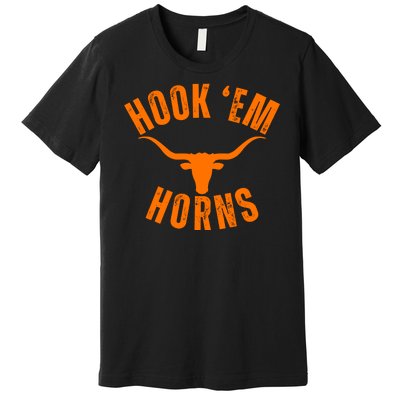 Hook Em Horns Texas Bull Head Premium T-Shirt