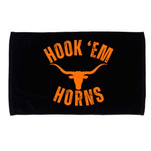 Hook Em Horns Texas Bull Head Microfiber Hand Towel