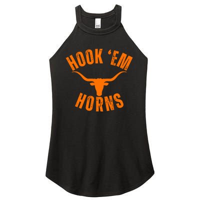 Hook Em Horns Texas Bull Head Women's Perfect Tri Rocker Tank