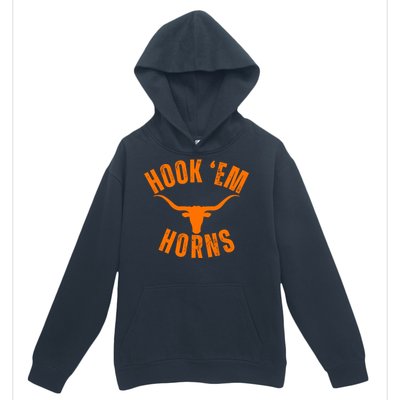 Hook Em Horns Texas Bull Head Urban Pullover Hoodie