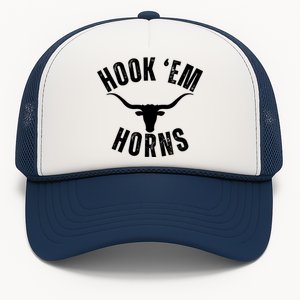 Hook Em Horns Texas Bull Head Trucker Hat