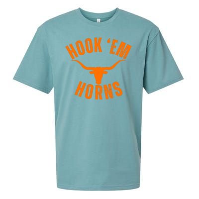 Hook Em Horns Texas Bull Head Sueded Cloud Jersey T-Shirt