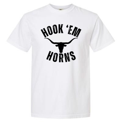 Hook Em Horns Texas Bull Head Garment-Dyed Heavyweight T-Shirt