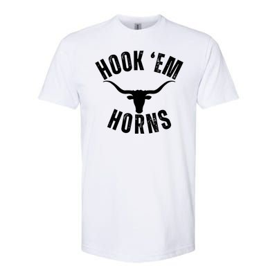 Hook Em Horns Texas Bull Head Softstyle CVC T-Shirt