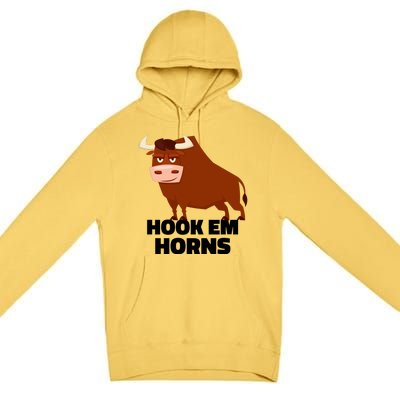 Hook Em Horns Texas Bull Head Premium Pullover Hoodie