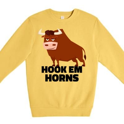 Hook Em Horns Texas Bull Head Premium Crewneck Sweatshirt