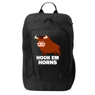 Hook Em Horns Texas Bull Head City Backpack