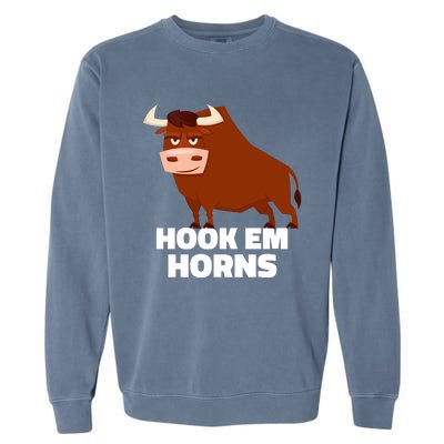 Hook Em Horns Texas Bull Head Garment-Dyed Sweatshirt