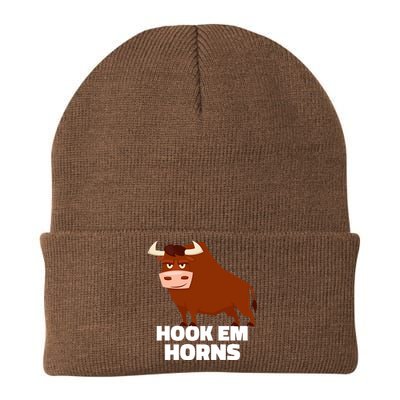 Hook Em Horns Texas Bull Head Knit Cap Winter Beanie