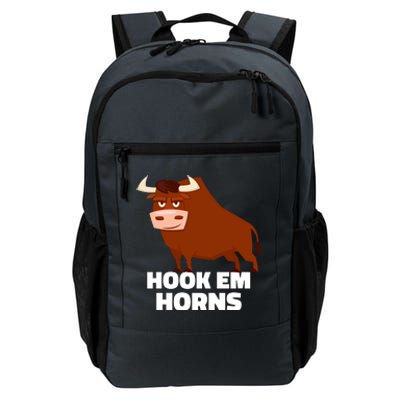 Hook Em Horns Texas Bull Head Daily Commute Backpack