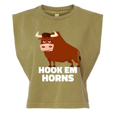 Hook Em Horns Texas Bull Head Garment-Dyed Women's Muscle Tee