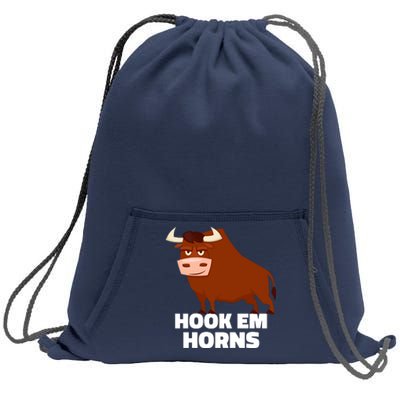 Hook Em Horns Texas Bull Head Sweatshirt Cinch Pack Bag