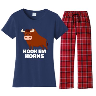 Hook Em Horns Texas Bull Head Women's Flannel Pajama Set