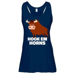 Hook Em Horns Texas Bull Head Ladies Essential Flowy Tank