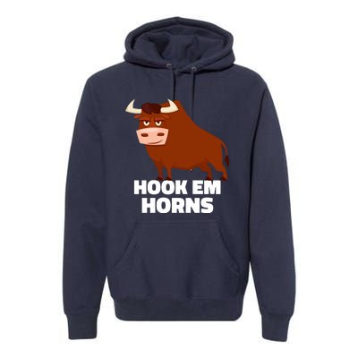 Hook Em Horns Texas Bull Head Premium Hoodie