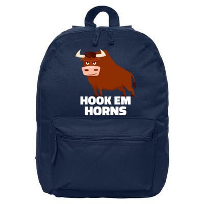 Hook Em Horns Texas Bull Head 16 in Basic Backpack