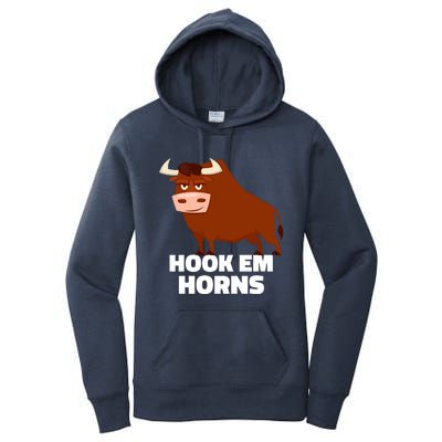 Hook Em Horns Texas Bull Head Women's Pullover Hoodie