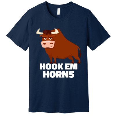 Hook Em Horns Texas Bull Head Premium T-Shirt