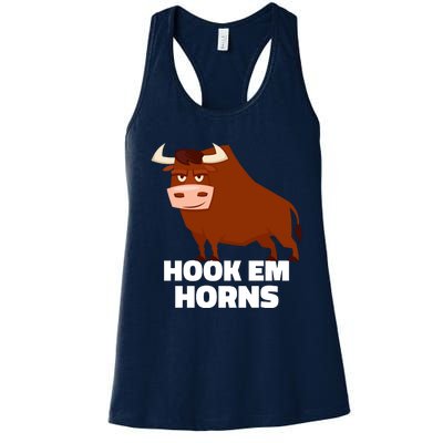 Hook Em Horns Texas Bull Head Women's Racerback Tank