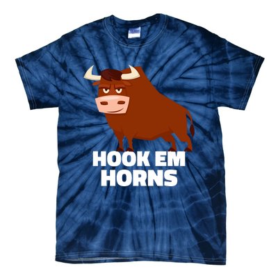 Hook Em Horns Texas Bull Head Tie-Dye T-Shirt