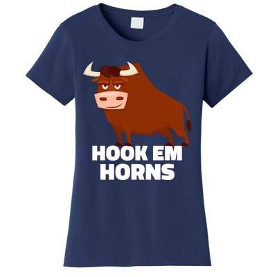 Hook Em Horns Texas Bull Head Women's T-Shirt