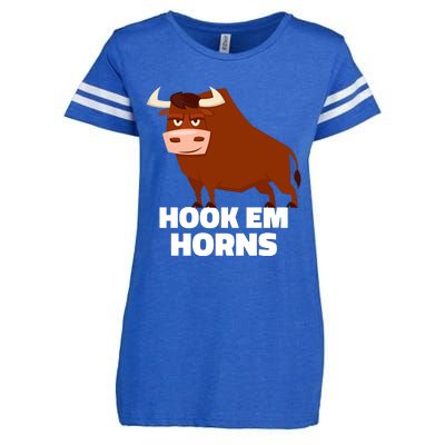 Hook Em Horns Texas Bull Head Enza Ladies Jersey Football T-Shirt