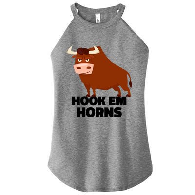 Hook Em Horns Texas Bull Head Women's Perfect Tri Rocker Tank