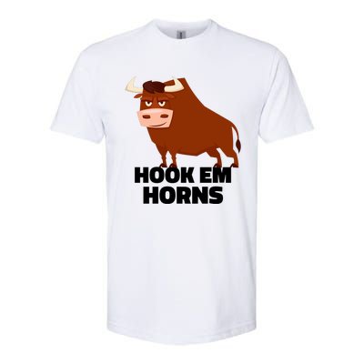 Hook Em Horns Texas Bull Head Softstyle CVC T-Shirt