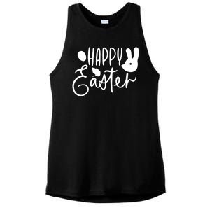 Happy Easter Holiday Bunny Ladies PosiCharge Tri-Blend Wicking Tank