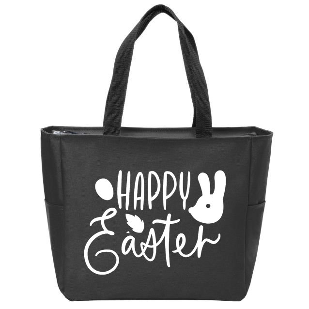 Happy Easter Holiday Bunny Zip Tote Bag