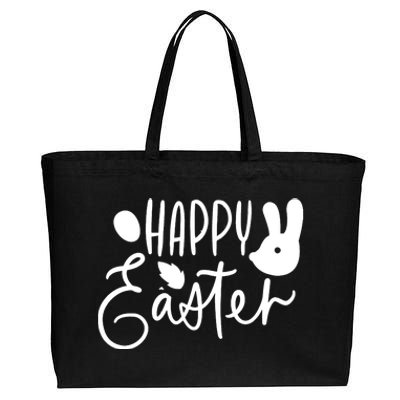 Happy Easter Holiday Bunny Cotton Canvas Jumbo Tote