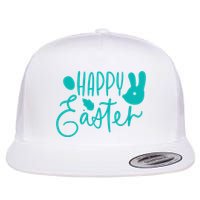 Happy Easter Holiday Bunny Flat Bill Trucker Hat