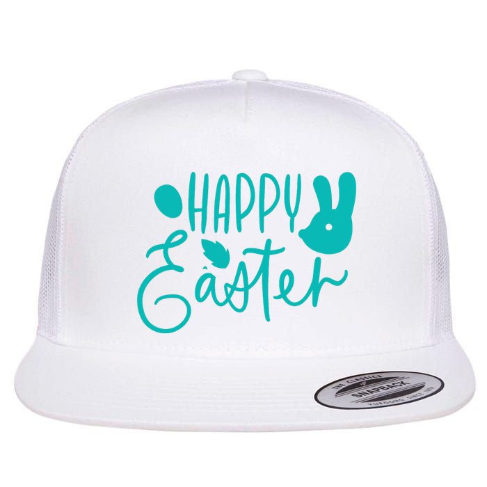 Happy Easter Holiday Bunny Flat Bill Trucker Hat