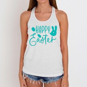 Happy Easter Holiday Bunny Women's Knotted Racerback Tank