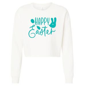 Happy Easter Holiday Bunny Cropped Pullover Crew