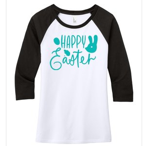 Happy Easter Holiday Bunny Women's Tri-Blend 3/4-Sleeve Raglan Shirt