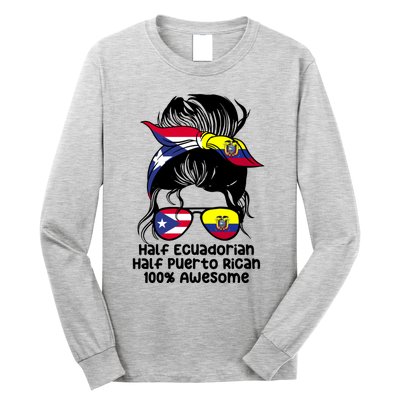 Half Ecuadorian Half Puerto Rican Ecuador Boricua Mix Long Sleeve Shirt