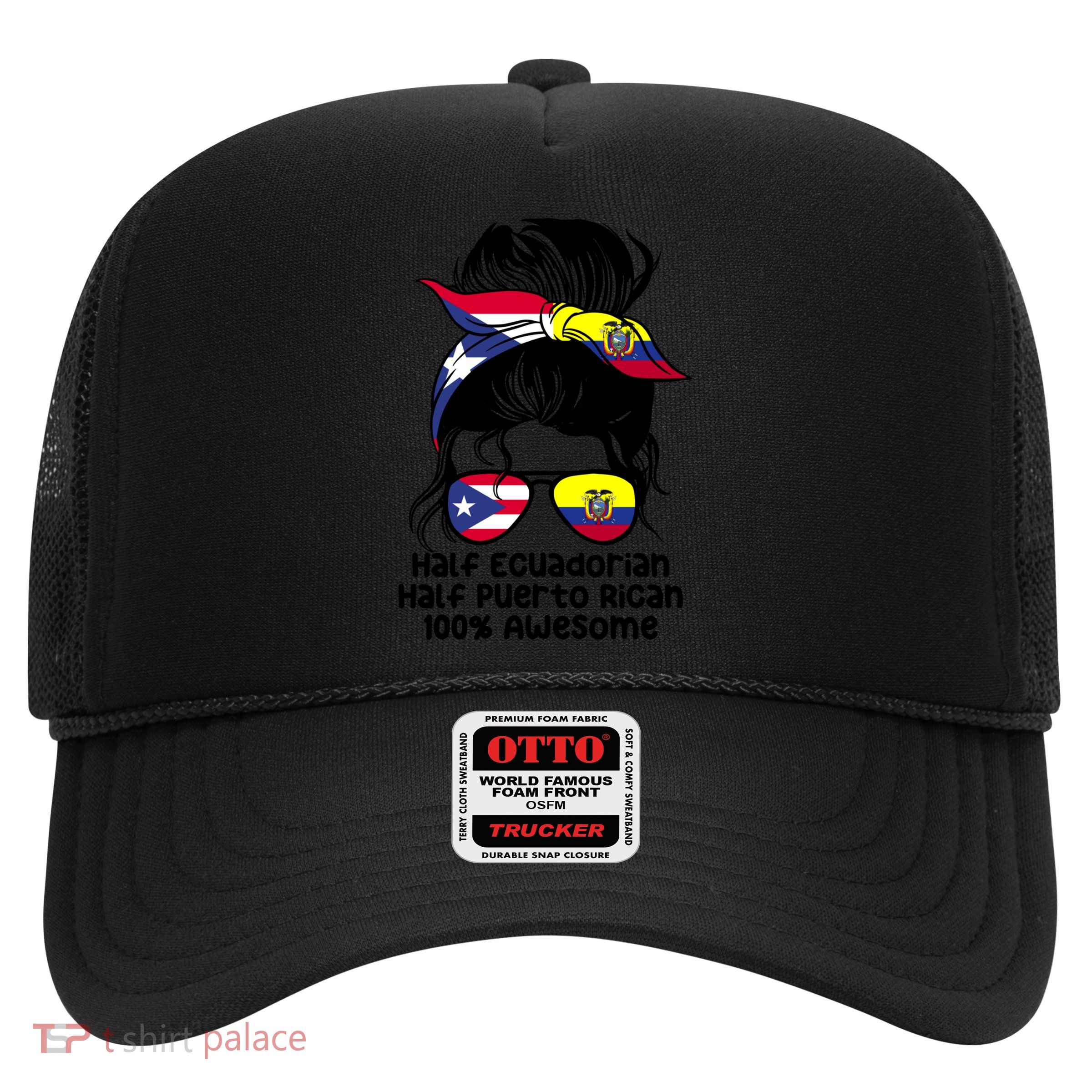 Half Ecuadorian Half Puerto Rican Ecuador Boricua Mix Trucker Hat