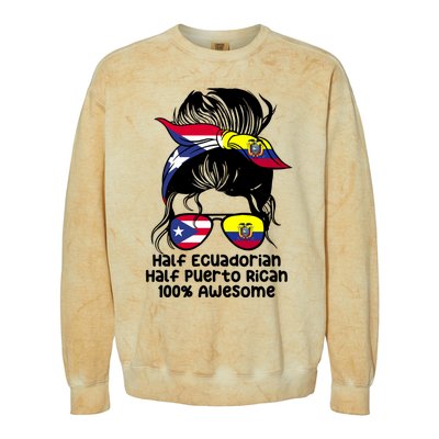 Half Ecuadorian Half Puerto Rican Ecuador Boricua Mix Colorblast Crewneck Sweatshirt