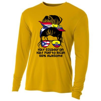 Half Ecuadorian Half Puerto Rican Ecuador Boricua Mix Cooling Performance Long Sleeve Crew