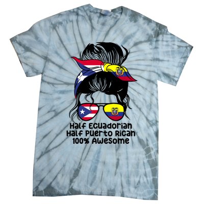 Half Ecuadorian Half Puerto Rican Ecuador Boricua Mix Tie-Dye T-Shirt