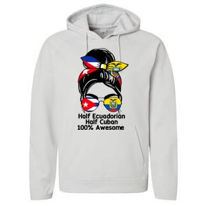 Half Ecuadorian Half Cuban 100 Percent Awesome Performance Fleece Hoodie